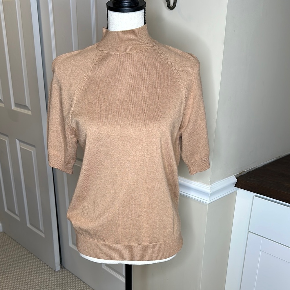 Chic Camel Mock Neck Sweater